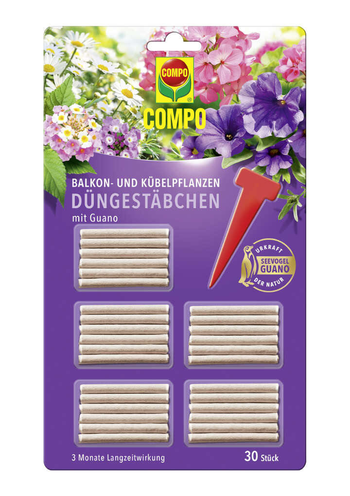 COMPO Düngestäbchen mit Guano für Balkon-u. Kübelpflanzen